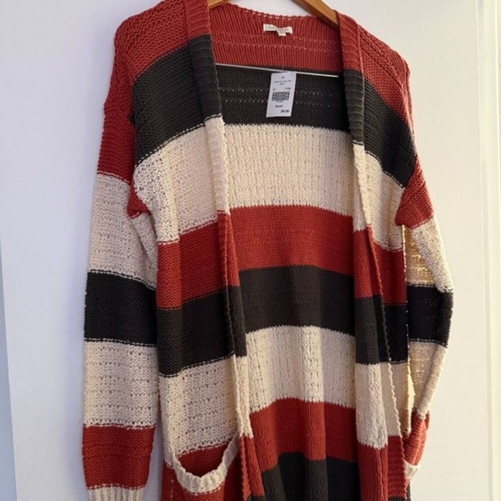 WINTER CLEARANCE Kate and Sam Bold Striped Knit‎ Cardigan NWT Size Small